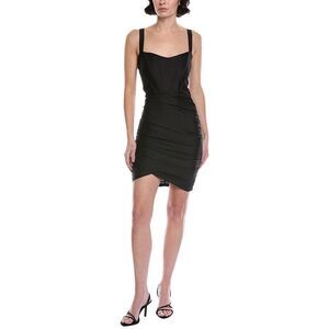 Marion Womens Satin Mini Dress, Black